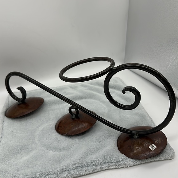 Wrought Iron Scroll Triple Pillar Candle Table-top Feature/Holder - Picture 11 of 15